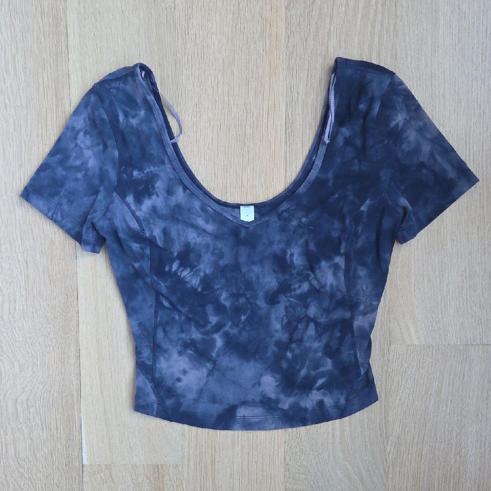 lululemon athletica Black Tie-Dye Crop Top